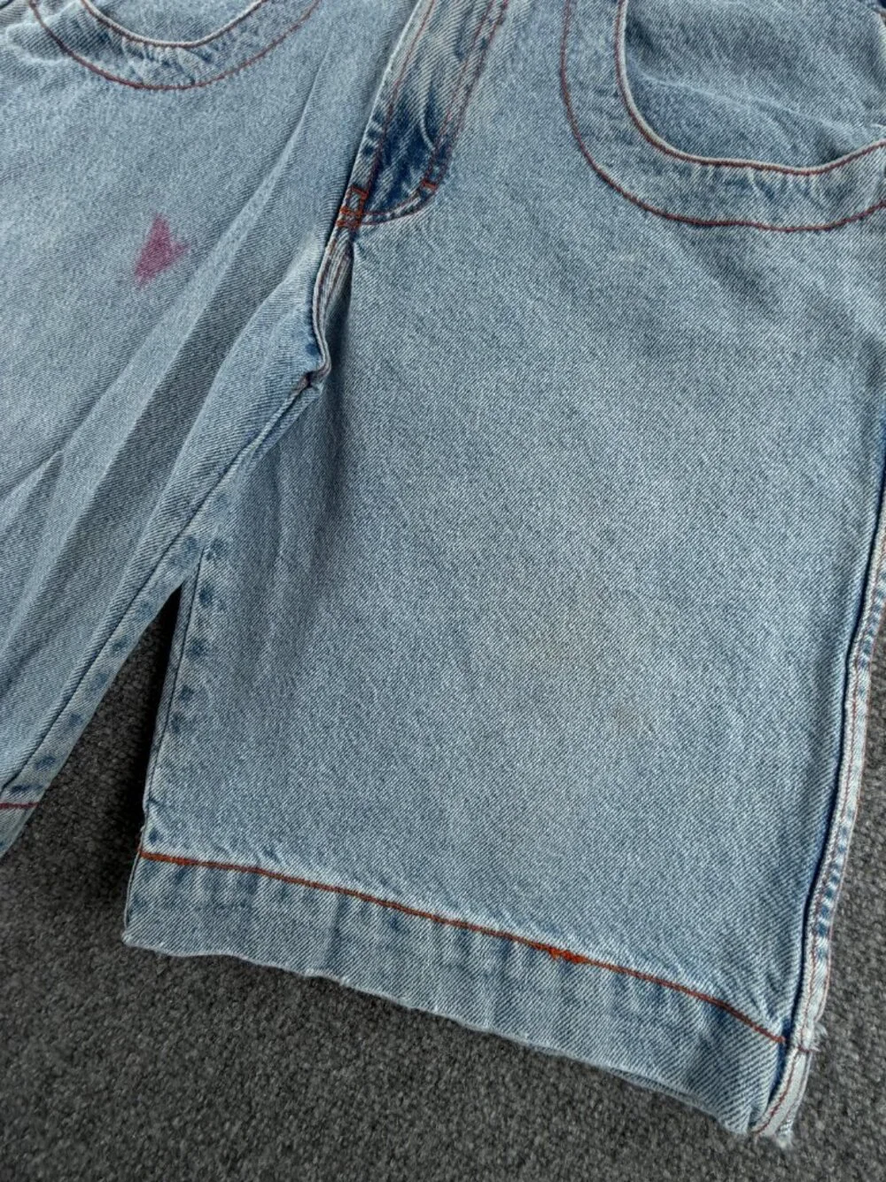 VTG JNCO 12 Double Barrel Light Wash Denim Shorts Jorts 2269 Y2K ACTL 29X11